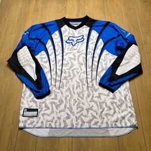 Vintage 2004 Fox Racing "Strafer" motocross jersey Sz XL blue/white Y2K
